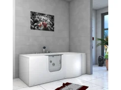 AquaVapore Seniorenwanne mit Tür Whirlpool S12-EH-WP-L Badewanne 170x85cm