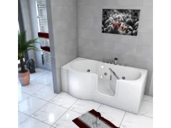AquaVapore Seniorenwanne mit Tür Whirlpool S12-TH-WP-R Badewanne 85x170cm