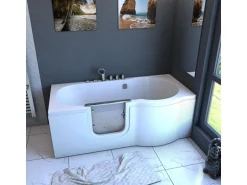 AquaVapore Seniorenwanne mit Tür Whirlpool S12-TH-AIR-L Badewanne 170x85cm