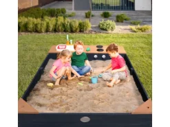 Axi Kelly Sandkasten mit Spielküchenzeile Anthrazit - Braun 180 x 115 x 22 cm