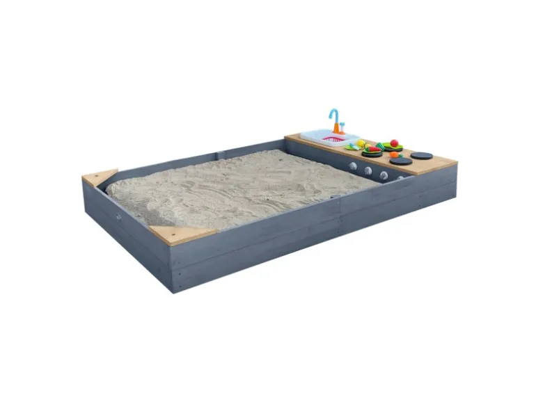 Axi Sandkasten Kelly mit Spielküchenzeile Grau Braun 115 cm x 21,8 cm x 180 cm