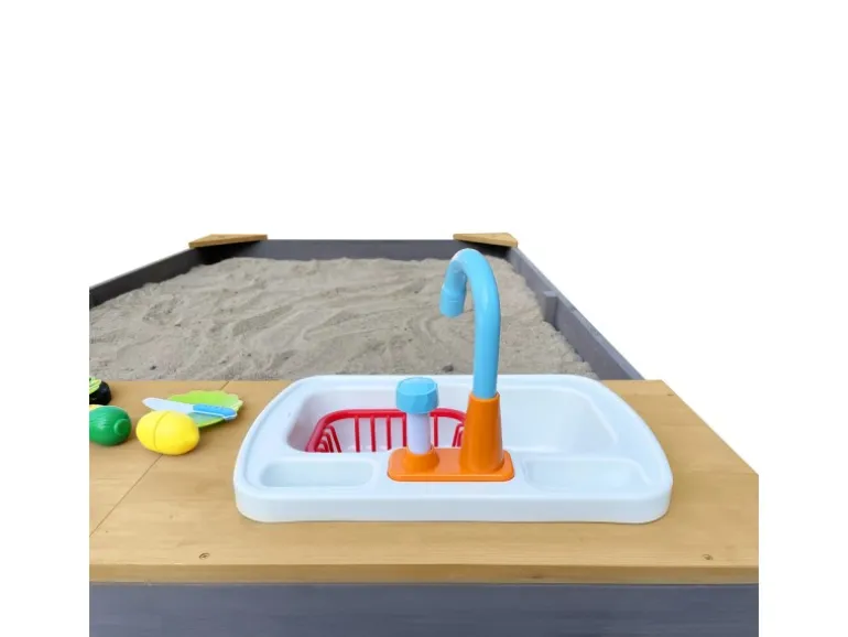 Axi Sandkasten Kelly mit Spielküchenzeile Grau Braun 115 cm x 21,8 cm x 180 cm