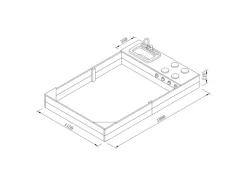 Axi Sandkasten Kelly mit Spielküchenzeile Grau Braun 115 cm x 21,8 cm x 180 cm