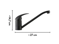 baliv Niederdruck-Küchenarmatur KI-1520 N Schwarz Matt