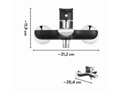 baliv Wannenarmatur WA-5071 Schwarz-Chrom