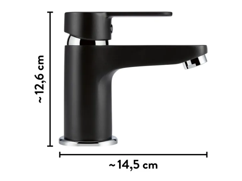 baliv Waschtischarmatur WT-5891 Einhebel Schwarz-Matt