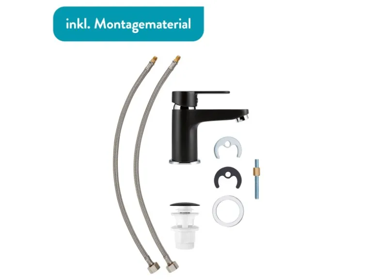 baliv Waschtischarmatur WT-5891 Einhebel Schwarz-Matt