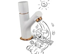 baliv Waschtischarmatur WT-270 Weiß-Gold