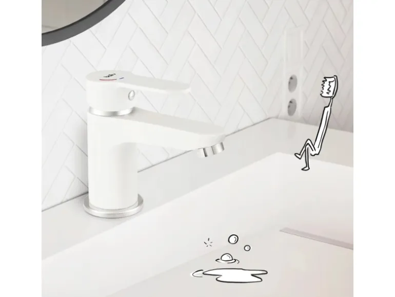 baliv Waschtischarmatur WT-5892 Einhebel Weiß Matt