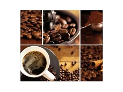 Banjado Herdabdeckplatte Glas 1 Teilig 60x52CM Schneidebrett Herdabdeckung Mit Motiv Kaffee&Schokolade