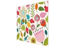 Banjado Herdabdeckplatte Glas 1 Teilig 60x52CM Schneidebrett Herdabdeckung Mit Motiv Blumen Naiv