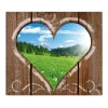 Banjado Herdabdeckplatte Glas 1 Teilig 60x52CM Schneidebrett Herdabdeckung Mit Motiv Ausblick Mit Herz