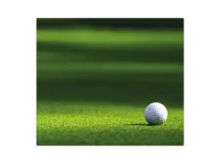 Banjado Herdabdeckplatte Glas 1 Teilig 60x52CM Schneidebrett Herdabdeckung Mit Motiv Einsamer Golfball