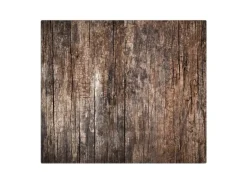 Banjado Herdabdeckplatte Glas 1 Teilig 60x52CM Schneidebrett Herdabdeckung Mit Motiv Altes Holz