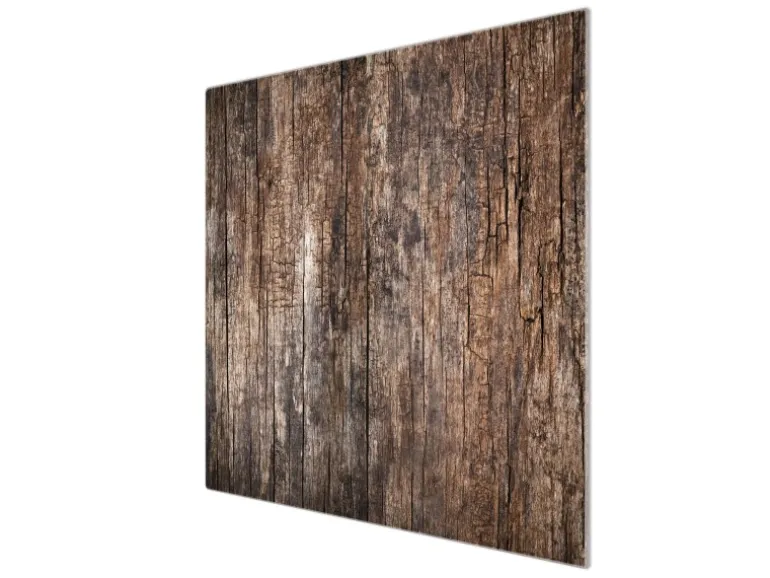 Banjado Herdabdeckplatte Glas 1 Teilig 60x52CM Schneidebrett Herdabdeckung Mit Motiv Altes Holz