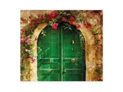 Banjado Herdabdeckplatte Glas 1 Teilig 60x52CM Schneidebrett Herdabdeckung Mit Motiv Ferienhaus