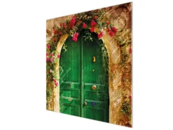 Banjado Herdabdeckplatte Glas 1 Teilig 60x52CM Schneidebrett Herdabdeckung Mit Motiv Ferienhaus