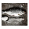 Banjado Herdabdeckplatte Glas 1 Teilig 60x52CM Schneidebrett Herdabdeckung Mit Motiv Fisch Und Salz