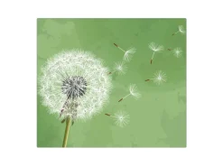 Banjado Herdabdeckplatte Glas 1 Teilig 60x52CM Schneidebrett Herdabdeckung Mit Motiv Pusteblume 3