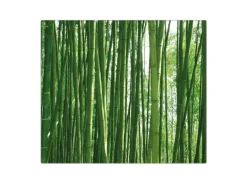 Banjado Herdabdeckplatte Glas 1 Teilig 60x52CM Schneidebrett Herdabdeckung Mit Motiv Bambus