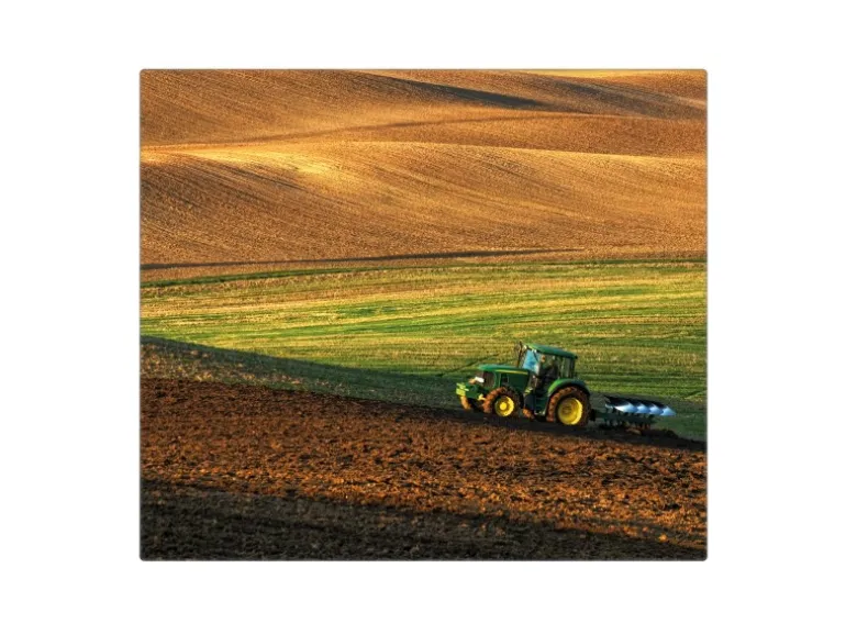 Banjado Herdabdeckplatte Glas 1 Teilig 60x52CM Schneidebrett Herdabdeckung Mit Motiv Pflügen