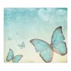 Banjado Herdabdeckplatte Glas 1 Teilig 60x52CM Schneidebrett Herdabdeckung Mit Motiv Blaue Schmetterlinge