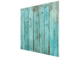 Banjado Herdabdeckplatte Glas 1 Teilig 60x52CM Schneidebrett Herdabdeckung Mit Motiv Blaues Holz