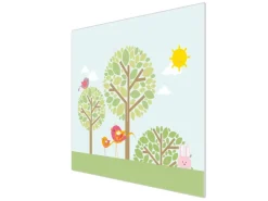 Banjado Herdabdeckplatte Glas 1 Teilig 60x52CM Schneidebrett Herdabdeckung Mit Motiv Drei Bäume