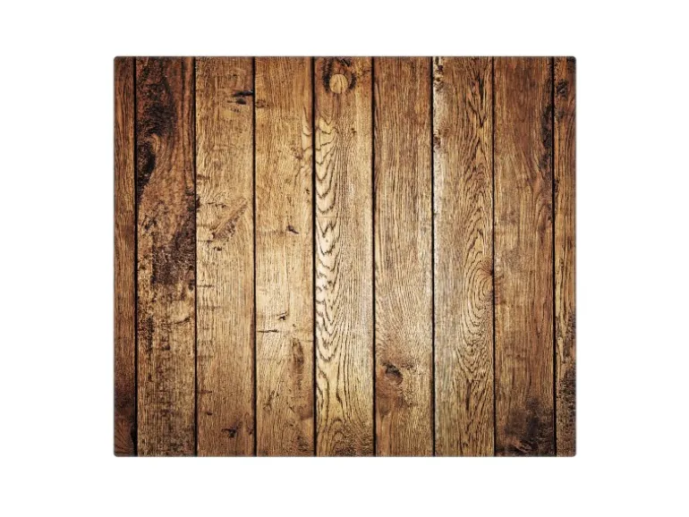 Banjado Herdabdeckplatte Glas 1 Teilig 60x52CM Schneidebrett Herdabdeckung Mit Motiv Geöltes Holz