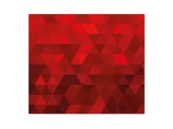 Banjado Herdabdeckplatte Glas 1 Teilig 60x52CM Schneidebrett Herdabdeckung Mit Motiv Dreiecke Rot
