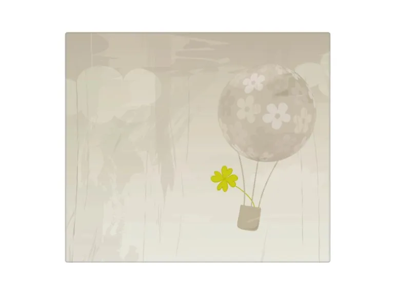 Banjado Herdabdeckplatte Glas 1 Teilig 60x52CM Schneidebrett Herdabdeckung Mit Motiv Flüchtiges Glück