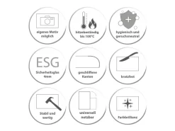 Banjado Herdabdeckplatte Glas 1 Teilig 60x52CM Schneidebrett Herdabdeckung Mit Motiv Flüchtiges Glück