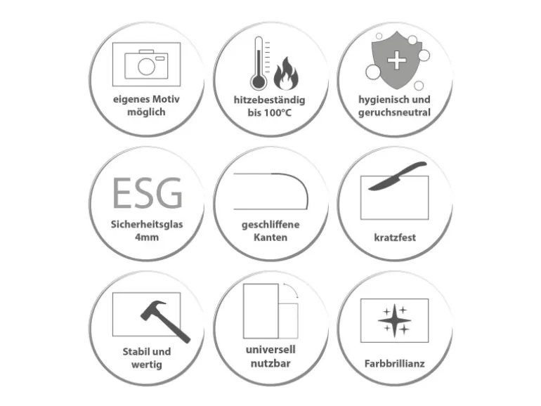 Banjado Herdabdeckplatte Glas 1 Teilig 60x52CM Schneidebrett Herdabdeckung Mit Motiv Fußball