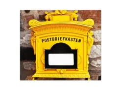 Banjado Herdabdeckplatte Glas 1 Teilig 60x52CM Schneidebrett Herdabdeckung Mit Motiv Historischer Postkasten