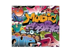 Banjado Herdabdeckplatte Glas 1 Teilig 60x52CM Schneidebrett Herdabdeckung Mit Motiv Graffiti