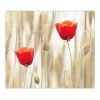 Banjado Herdabdeckplatte Glas 1 Teilig 60x52CM Schneidebrett Herdabdeckung Mit Motiv Klatschmohn