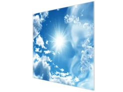 Banjado Herdabdeckplatte Glas 1 Teilig 60x52CM Schneidebrett Herdabdeckung Mit Motiv Clouds