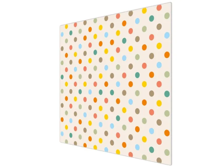 Banjado Herdabdeckplatte Glas 1 Teilig 60x52CM Schneidebrett Herdabdeckung Mit Motiv Bunte Punkte