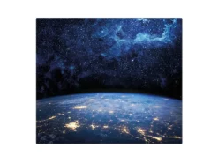 Banjado Herdabdeckplatte Glas 1 Teilig 60x52CM Schneidebrett Herdabdeckung Mit Motiv Galaxie