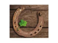 Banjado Herdabdeckplatte Glas 1 Teilig 60x52CM Schneidebrett Herdabdeckung Mit Motiv Doppeltes Glück