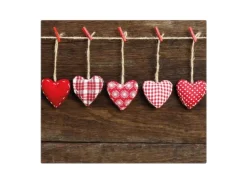 Banjado Herdabdeckplatte Glas 1 Teilig 60x52CM Schneidebrett Herdabdeckung Mit Motiv Kleine Herzen