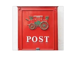 Banjado Herdabdeckplatte Glas 1 Teilig 60x52CM Schneidebrett Herdabdeckung Mit Motiv Postkasten Nostalgie