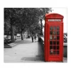 Banjado Herdabdeckplatte Glas 1 Teilig 60x52CM Schneidebrett Herdabdeckung Mit Motiv London Red Telephone