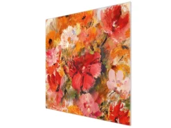 Banjado Herdabdeckplatte Glas 1 Teilig 60x52CM Schneidebrett Herdabdeckung Mit Motiv Fallende Blumen