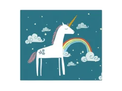 Banjado Herdabdeckplatte Glas 1 Teilig 60x52CM Schneidebrett Herdabdeckung Mit Motiv Einhorn