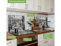 Banjado Herdabdeckplatte Glas 1 Teilig 60x52CM Schneidebrett Herdabdeckung Mit Motiv Lissabon