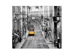 Banjado Herdabdeckplatte Glas 1 Teilig 60x52CM Schneidebrett Herdabdeckung Mit Motiv Lissabon