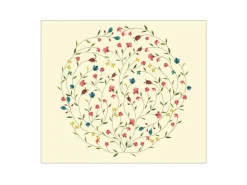 Banjado Herdabdeckplatte Glas 1 Teilig 60x52CM Schneidebrett Herdabdeckung Mit Motiv Blumenreigen