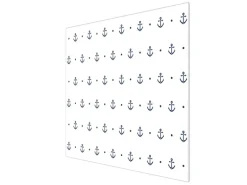 Banjado Herdabdeckplatte Glas 1 Teilig 60x52CM Schneidebrett Herdabdeckung Mit Motiv Kleine Anker