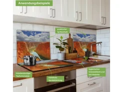 Banjado Herdabdeckplatte Glas 1 Teilig 60x52CM Schneidebrett Herdabdeckung Mit Motiv Grand Canyon